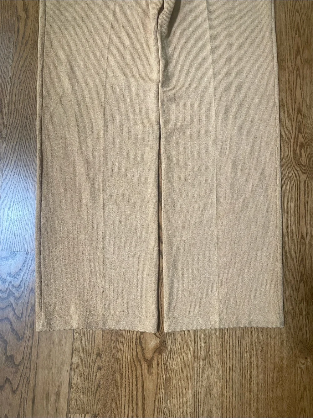 Womens St. John Santana knit straight leg pant gold 12 quiet luxury minimalist